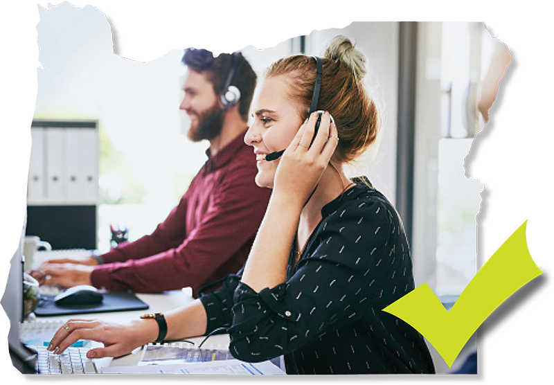A picture of the Member Services Team taking phone calls.